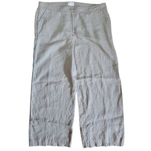 LG 100% Linen Chico’s  Straight-Leg Wide Leg Flowy Pants